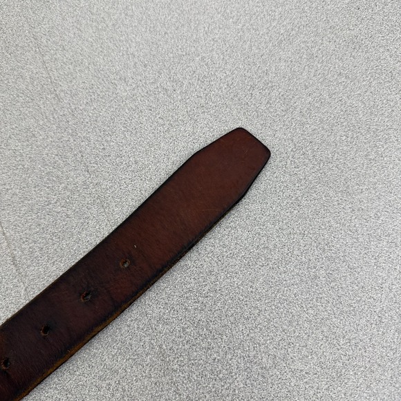 Lauren Ralph Lauren Leather Belt Womens XL Brown Brass Buckle 1.5in Casual Prep - Picture 9 of 12